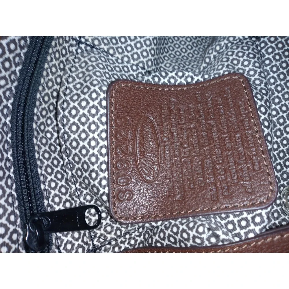 BRIGHTON  TARA TOTE RAFFIA STRAW & BOURBON LEATHER HANDBAG  Bag
